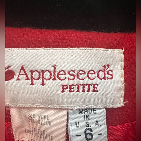 Vintage Appleseed Petite  Gorgeous Long  A-line Wool  Red Coat size 6 - Picture 4 of 14